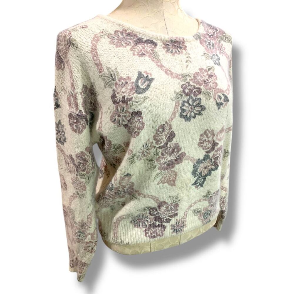 Medium‎ Rachel Max Womens Silk Angora Blend Floral Sweater